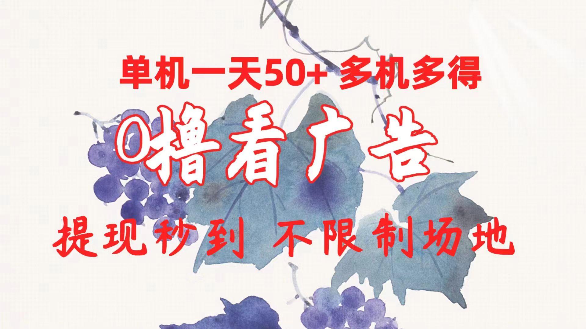 0撸看广告 单机一天50+多机多得 提现秒到 不限制场地操作-E家云商