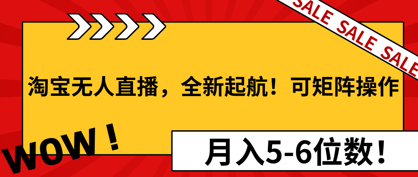 淘宝无人直播，全新起航！可矩阵操作，月入5-6位数！-E家云商