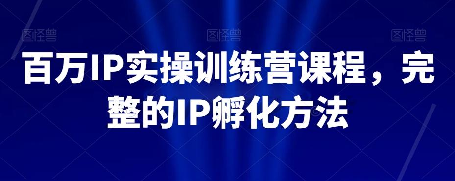 百万IP实操训练营课程，完整的IP孵化方法-e家网