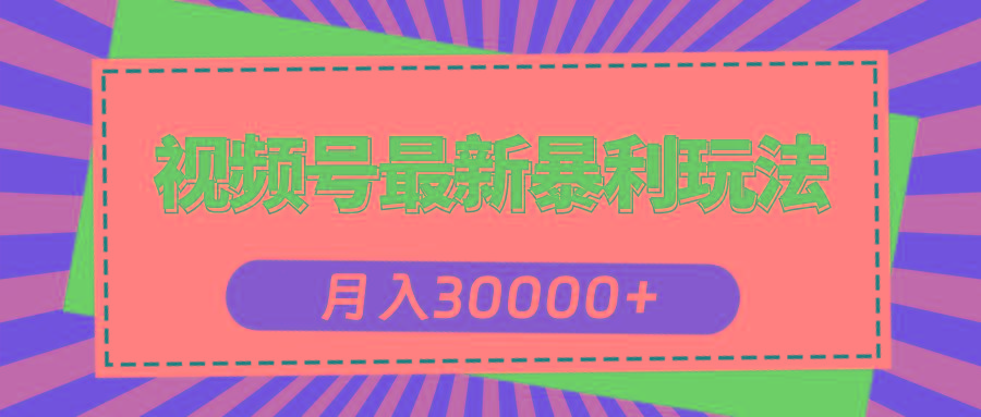 视频号最新暴利玩法，轻松月入30000+-E家云商