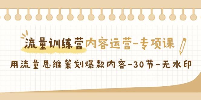 流量训练营之内容运营专项课，用流量思维策划爆款内容(30节课)-E家云商