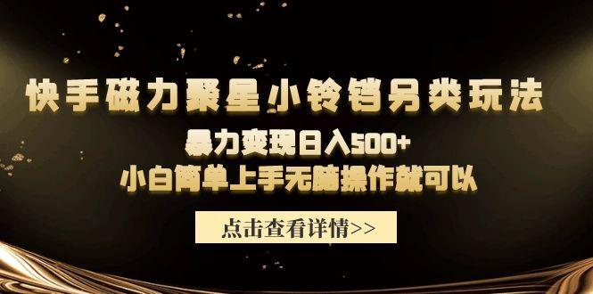 (9689期)快手磁力聚星小铃铛另类玩法，暴力变现日入500+小白简单上手无脑操作就可以-E家云商