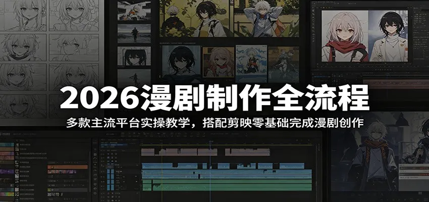 2026漫剧制作全流程：多款主流平台实操教学，搭配剪映零基础完成漫剧创作-e家网