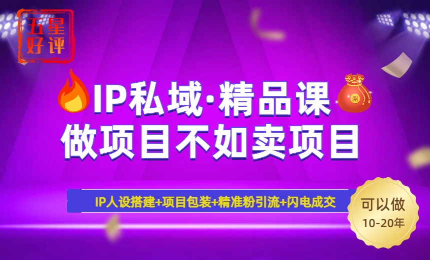 2025年“IP私域·密训精品课”，日赚3000+小白避坑年赚百万，暴力引流...-E家云商