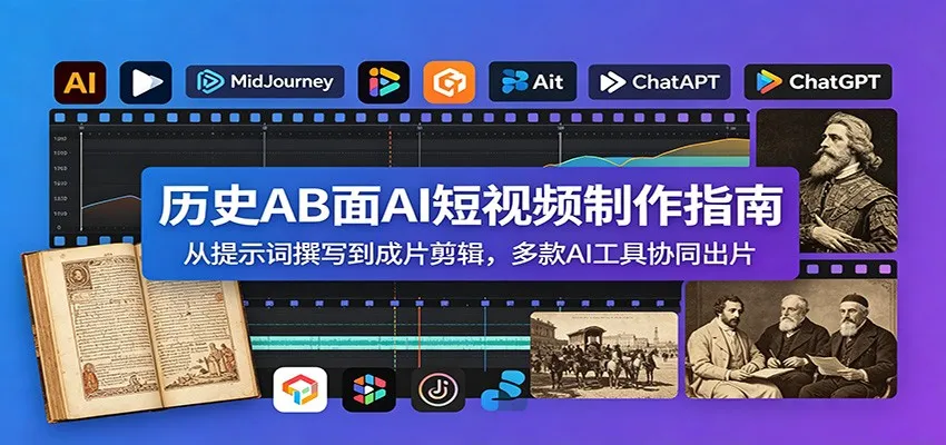 历史AB面AI短视频制作指南：从提示词撰写到成片剪辑，多款AI工具协同出片-e家网