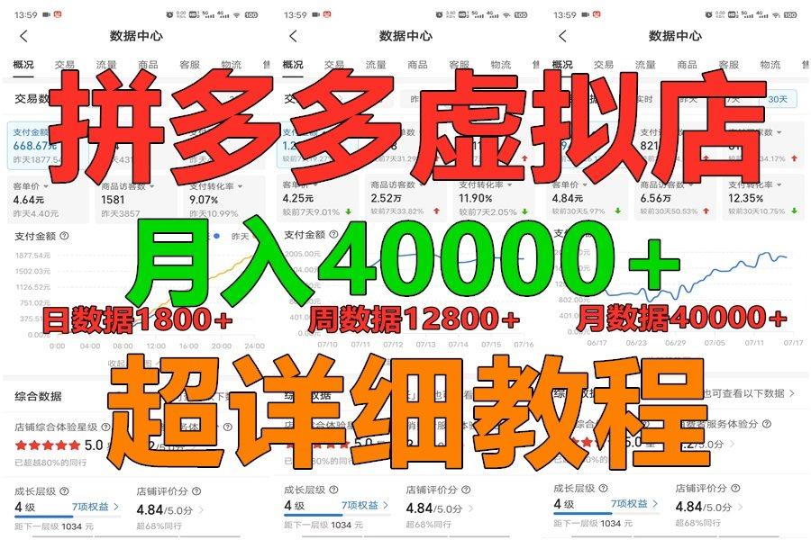 拼多多虚拟电商训练营月入40000+，全网最详细，你做你也行，暴利稳定长久-E家云商