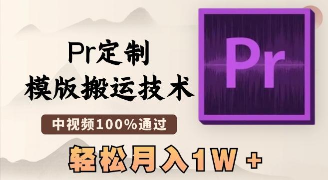 最新Pr定制模版搬运技术，中视频100%通过，几分钟一条视频，轻松月入1W＋【揭秘】-E家云商