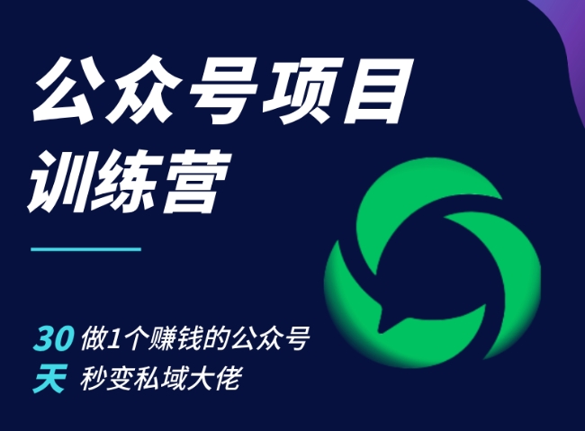 公众号项目训练营，30天做1个赚钱的公众号，秒变私域大佬-E家云商