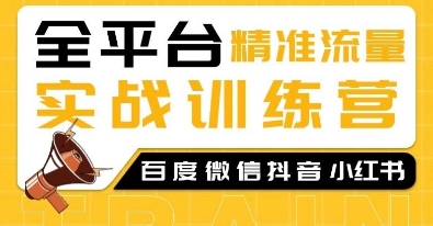 全平台精准流量实战训练营，百度微信抖音小红书SEO引流教程-E家云商