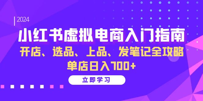 小红书虚拟电商入门指南：开店、选品、上品、发笔记全攻略 单店日入700+(更新)-E家云商
