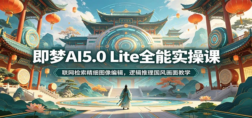 即梦AI5.0 Lite全能实操课：联网检索精细图像编辑，逻辑推理国风画面教学-e家网