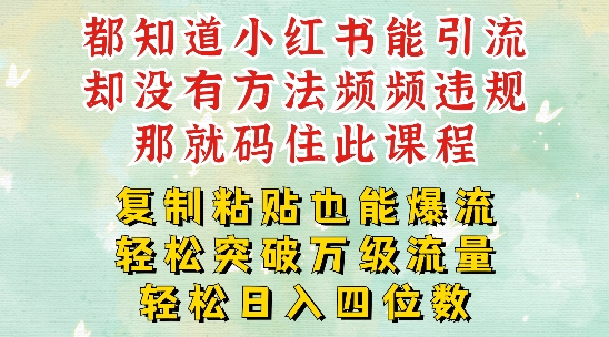 小红书靠复制粘贴一周突破万级流量池干货，以减肥为例，每天稳定引流变现四位数【揭秘】-E家云商