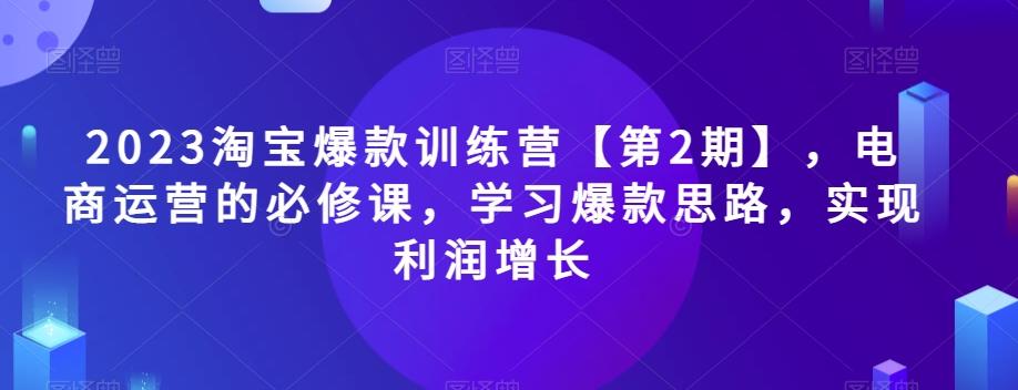 2023淘宝爆款训练营【第2期】，电商运营的必修课，学习爆款思路，实现利润增长-E家云商
